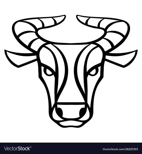 Taurus zodiac sign black horoscope symbol Vector Image