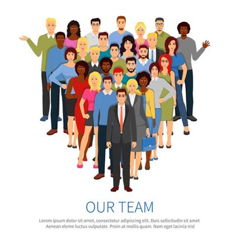 Crowd Professional People Team Flat Poster 476967 Vector Art at Vecteezy