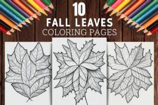 Fall Leaves Coloring Pages Natural Leaf Graphic by Bonobo Digital · Creative Fabrica