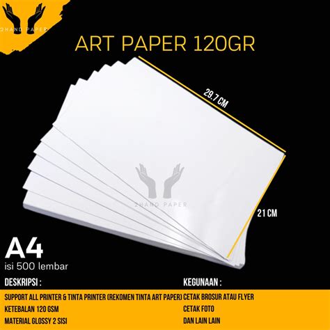 Jual Art Paper A4 120 gsm isi 500 lembar / Kertas Art Paper A4 / Kerta ...