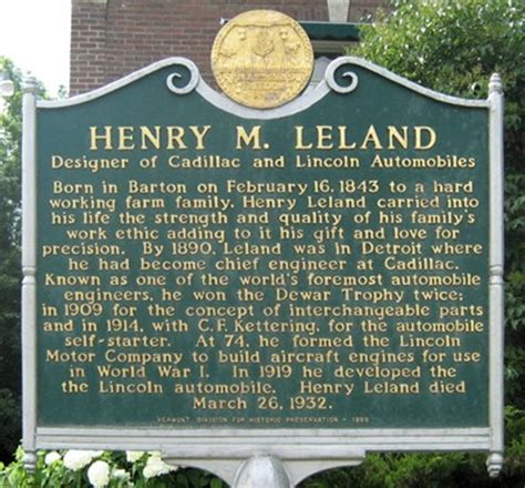 Henry M. Leland - Barton - Vermont Historical Markers on Waymarking.com