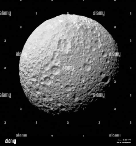 Saturn's Moon Mimas Stock Photo - Alamy