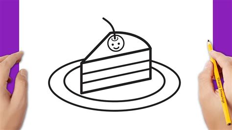 How to draw a slice of cake