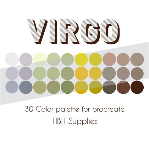 Virgo Procreate Palette, Procreate Color Palette, Procreate Tools, Procreate Swatch File, Yellow ...