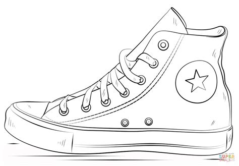 Zapatillas Converse | Super Coloring Converse Drawing, Sneakers Drawing ...