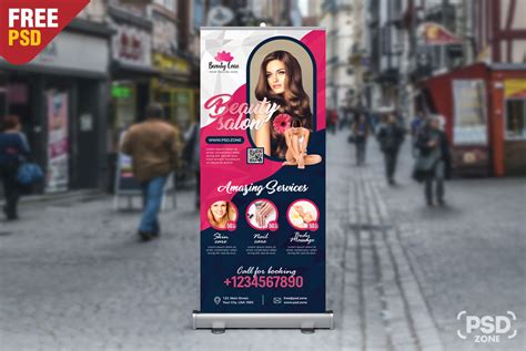 Beauty Salon Roll Up Banner Template – Download PSD