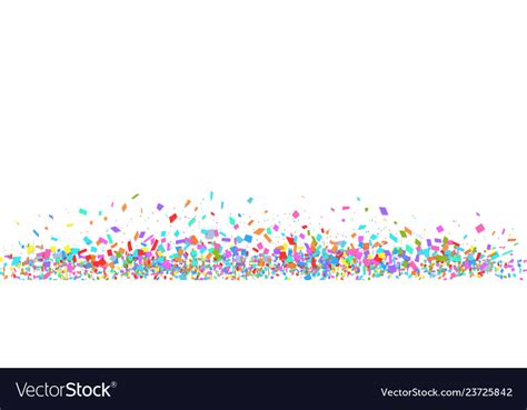 Colorful confetti border on white background Vector Image