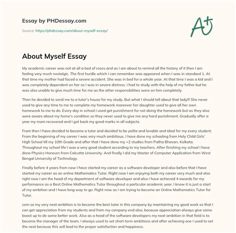 About Myself Essay (500 Words) - PHDessay.com