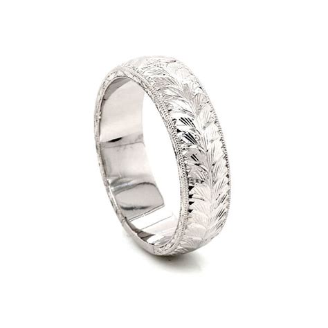 Engraved Vintage Round Men’s Wedding Band - OroSpot