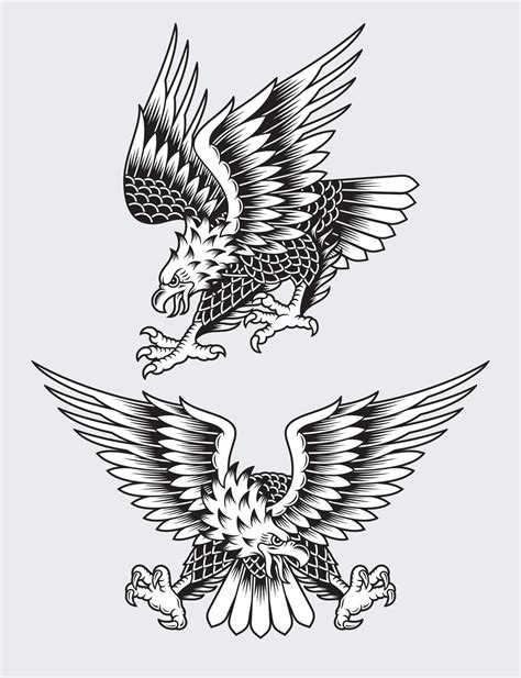 illustrazione vettoriale di tatuaggio aquila urlante americana 2392898 ...