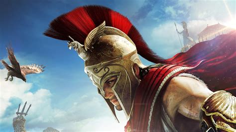 Picture Assassin's Creed Odyssey Helmet warrior vdeo game 1920x1080