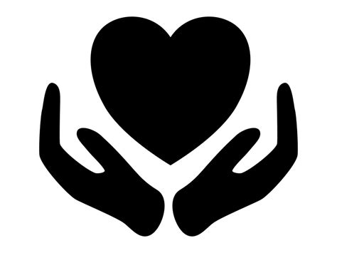 Caring Hands SVG, Hands and Heart Silhouette, Kindness Clip Art, Caring Hands Heart Cut File ...