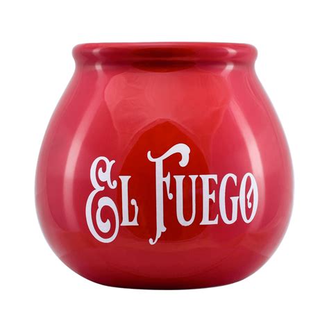 Ceramic Calabash with El Fuego logo (red) 300ml | Accessories \ Mates / Gourds \ Ceramic Mate ...