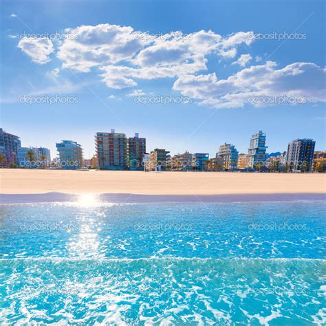 Gandia beach in Valencia Mediterranean Spain — Stock Photo © lunamarina #44039935