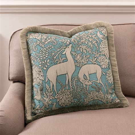 Balmoral Aqua 55cm X 55cm Woven Cushion | Warner House