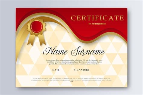 Premium PSD | Modern Award Certificate with Gold Seal