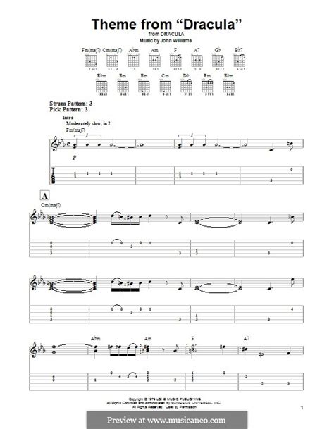 Theme from Dracula by J. Williams - sheet music on MusicaNeo