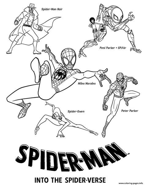 Print Spider Man Into the Spider Verse movie coloring pages | Libros ...