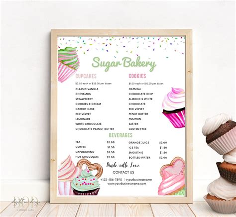 Free And Customizable Delectable Bakery Menu Templates, 52% OFF