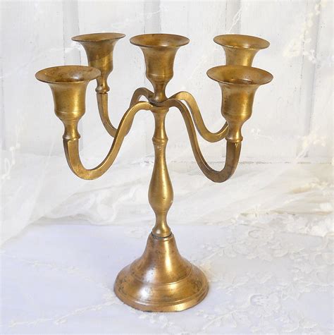 vintage brass candlestick candle holder brass by minoucbrocante