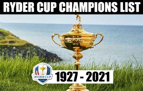 Ryder Cup Champions List Of Year by Year | Ryder Cup Winners | Sports News