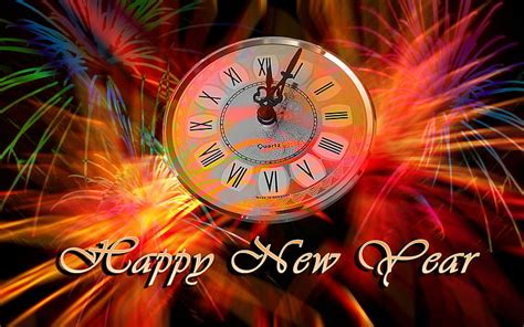 HD wallpaper: Happy New Year Clock Time Fireworks Desktop Wallpaper Hd ...