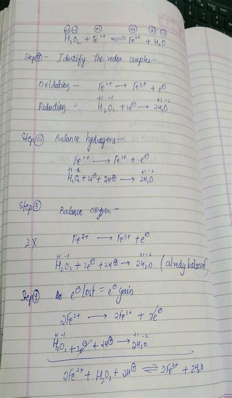 Balance the following redox reactions by the ion - electron method in ...