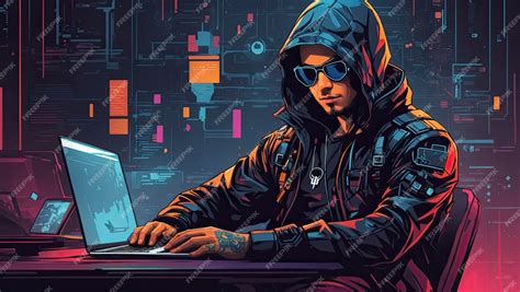 Premium AI Image | Cyberpunk Hacker Vector Illustration