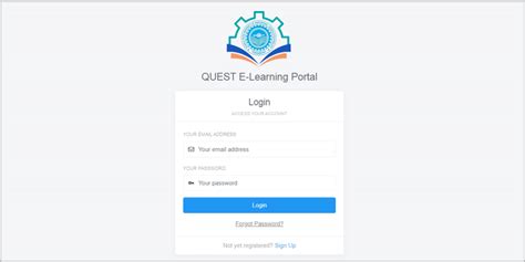 Login screen of QUEST e-learning portal | Download Scientific Diagram