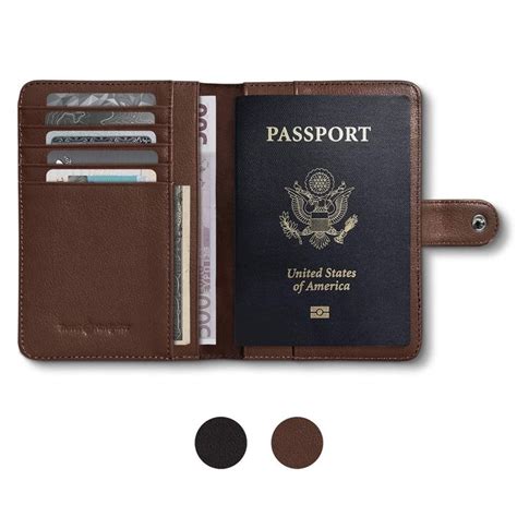 Amazon.com | RFID Blocking Leather Travel Passport Holder With Snap ...