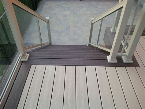 Trex picture framed deck stairs. | Building a deck, Deck designs backyard, Deck design