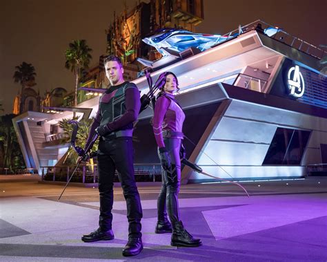 Clint Barton and Kate Bishop Arrive at Avengers Campus at Disney California Adventure Park | Marvel
