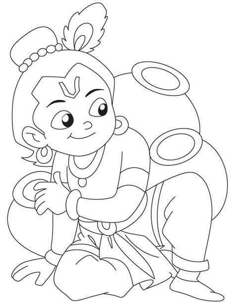 Krishna Coloring Page - Coloring Home