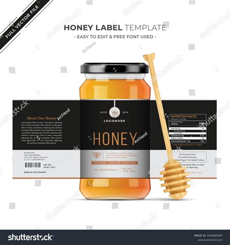 Bee Hive Pure Honey Design Glass Stock Vector (Royalty Free) 2236064643 ...