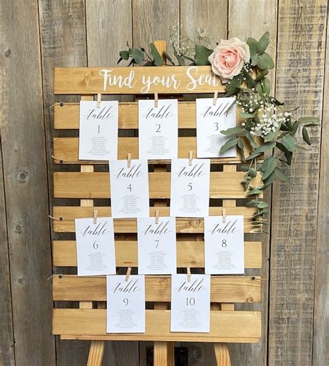 Rustic Wedding Seating Plan Board - Etsy