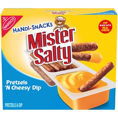 Handi-Snacks Mister Salty Pretzels 'N Cheese Dip, 6 - 0.92oz packs - Walmart.com - Walmart.com