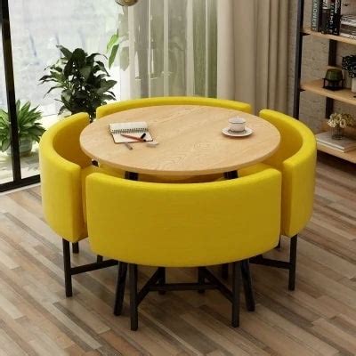 Modern Round Dining Table Set Chairs Lunch Kitchen Nordic Luxury Dining ...
