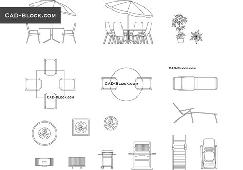 Outdoor furniture CAD Blocks free