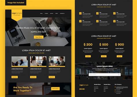 Premium Vector | Black elegant website design template for business ...