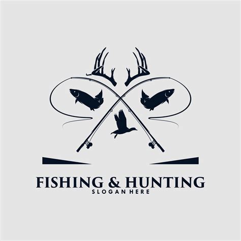 Hunting and Fishing logo design template 11223988 Vector Art at Vecteezy