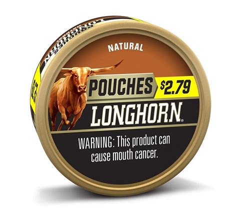 LONGHORN NATURAL POUCHES $2.79 5CT 0.82OZ - Smokeless Snuff - Tobacco - Texas Wholesale