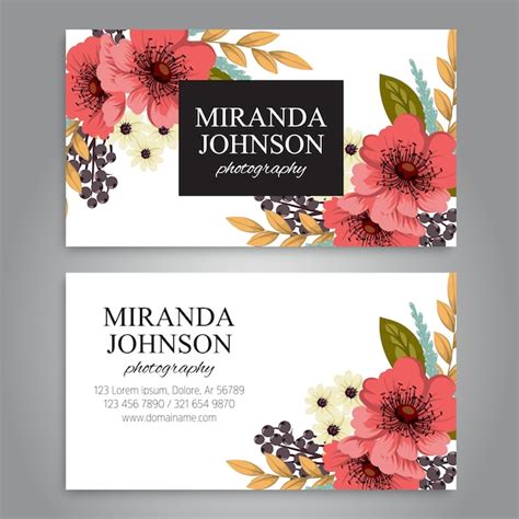 Premium Vector | Floral style business card template