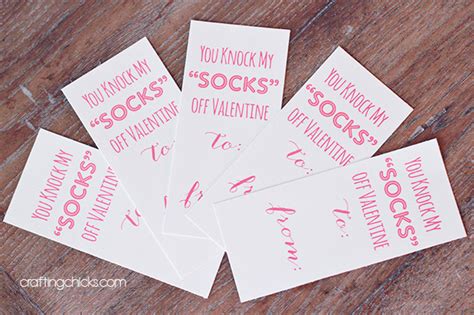 You Knock My "SOCKS" Off Valentine *Free Printable - The Crafting Chicks