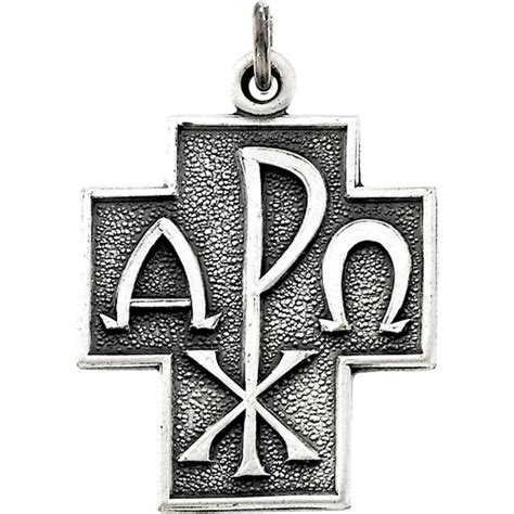 Sterling Silver 1in Alpha Omega Cross & 24in Chain JJR16093SS