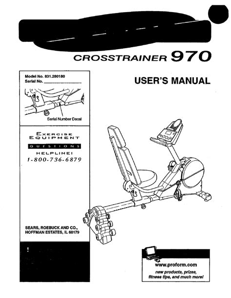 PROFORM CROSSTRAINER 970 USER MANUAL Pdf Download | ManualsLib