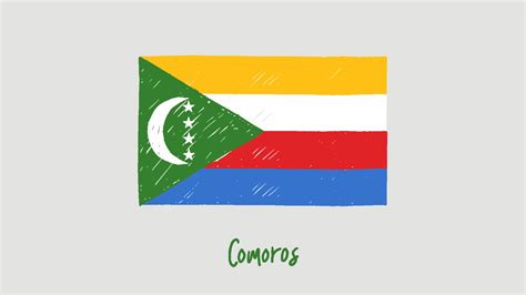 Comoros Flag Marker or Pencil Sketch Illustration Vector 9519610 Vector Art at Vecteezy