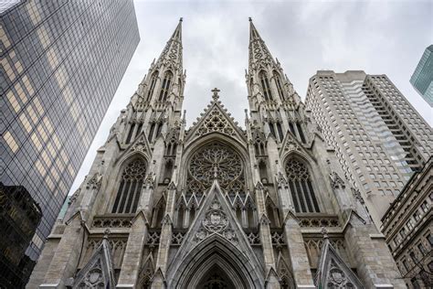 Download Saint Patrick's Cathedral Looking Up Wallpaper | Wallpapers.com