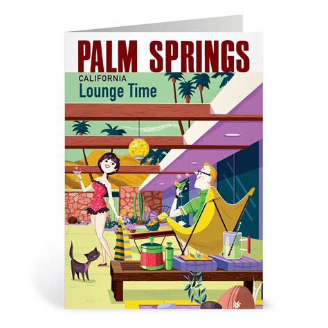 Palm Springs Lounge Time Blank Greeting Card – Just Fabulous Palm Springs