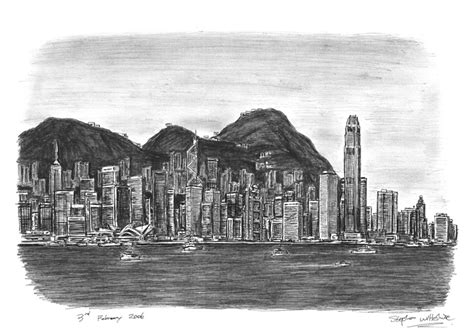 Hong Kong Skyline Sketch at PaintingValley.com | Explore collection of Hong Kong Skyline Sketch