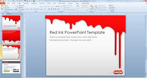 Free Red Ink PowerPoint Template - Free PowerPoint Templates ...